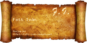 Fett Iván névjegykártya